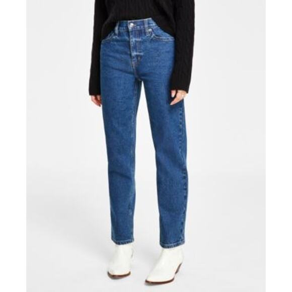 Calvin Klein Women's High Rise Straight Leg Crosslane Medium Wash Jeans, Size 24 - Picture 1 of 1